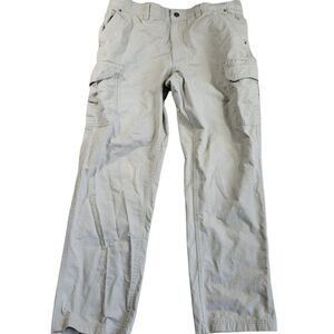 Gander Mountain Guide Series Cargo Pants Mens 38x31 Tag 38x32 Tan Straight Stain